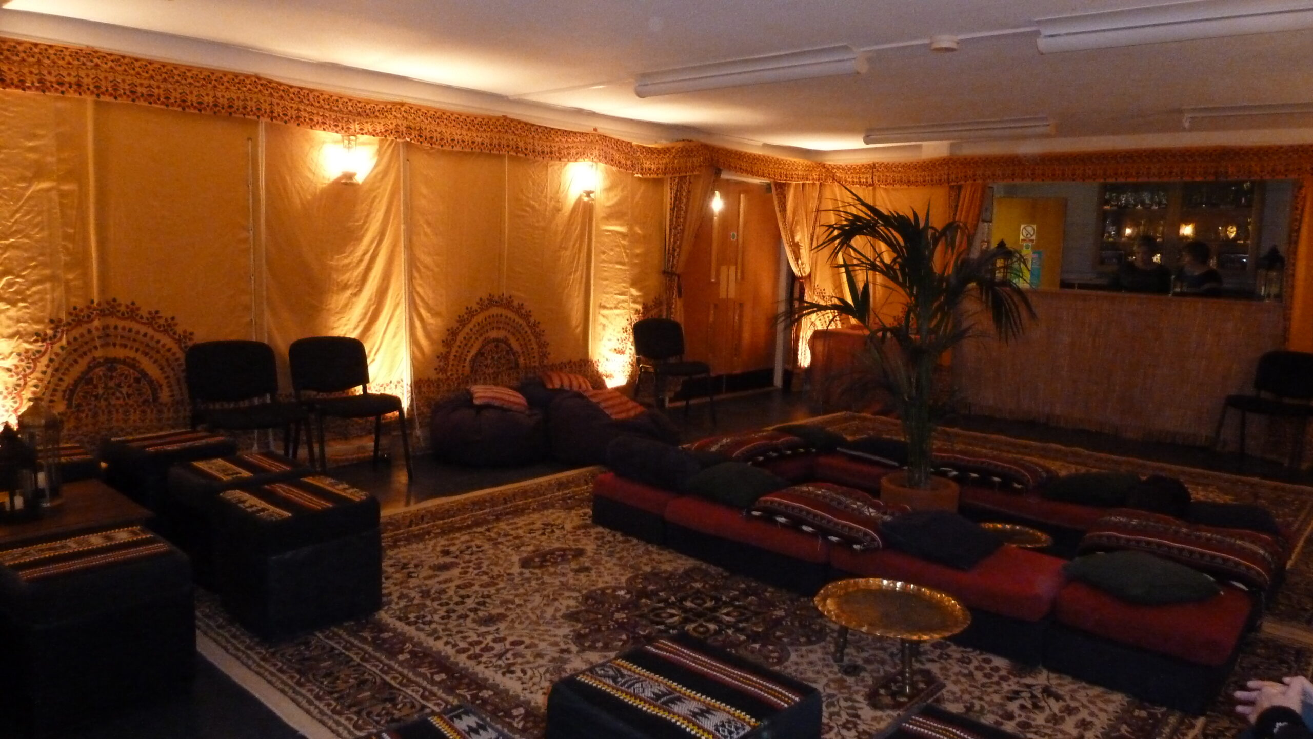 Photo of the Club Room dressed for a Moroccan wedding